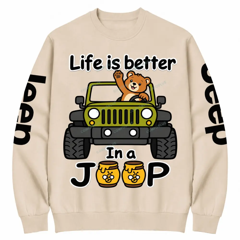life is better in a jp Cotton Sweatshirt