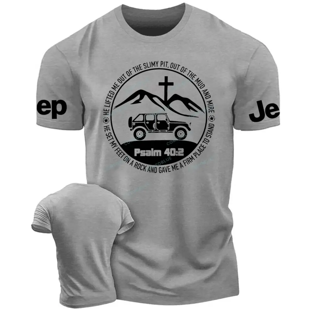 Jp Wrangler Bible Verse Psalm 40:2 Cotton T-shirt