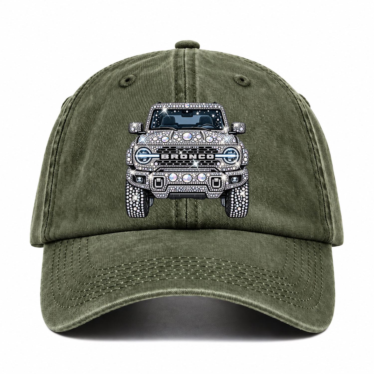 Bling Sparkle Rhinestone Bronco F0rd Baseball Cap