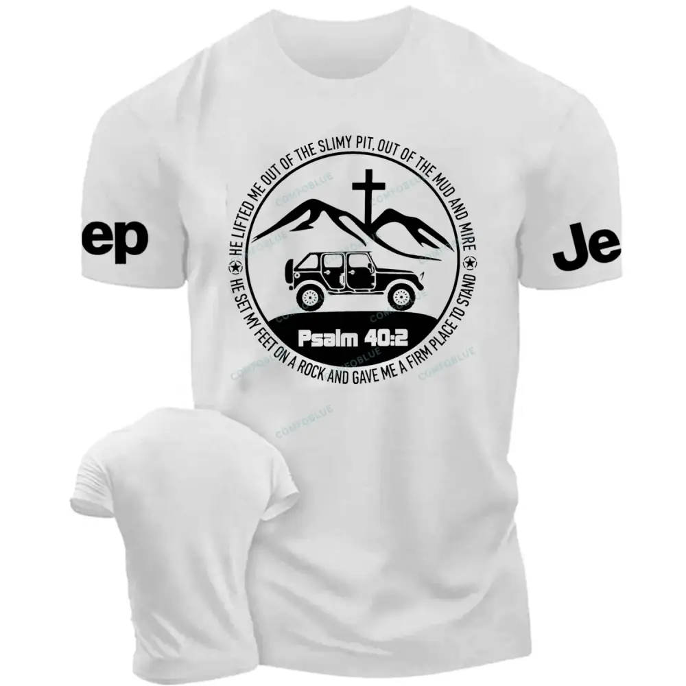 Jp Wrangler Bible Verse Psalm 40:2 Cotton T-shirt