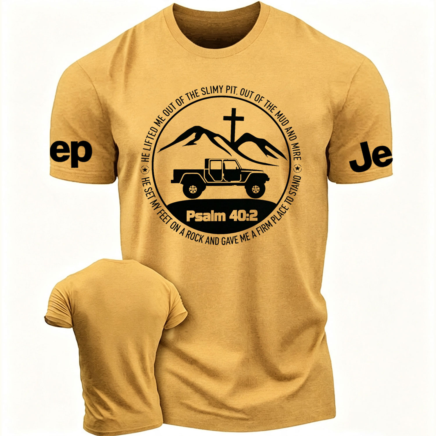 Religion The Lifted Me Out Of The Slimy Pit Psalm 40:2 Cotton T-shirt