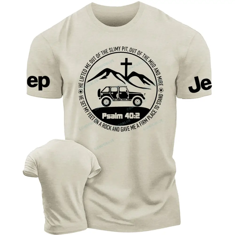 Jp Wrangler Bible Verse Psalm 40:2 Cotton T-shirt