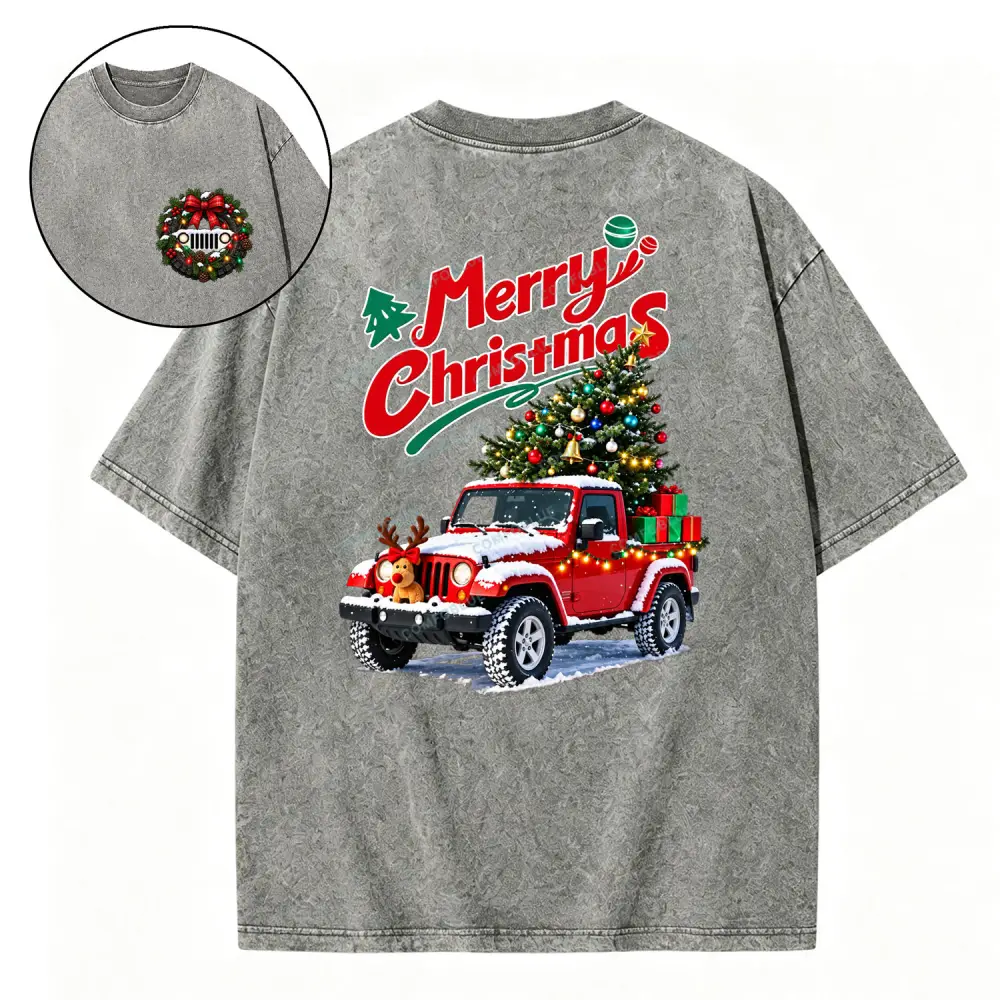 Merry Christmas Elk Gladiator Jp  Washed T-Shirt