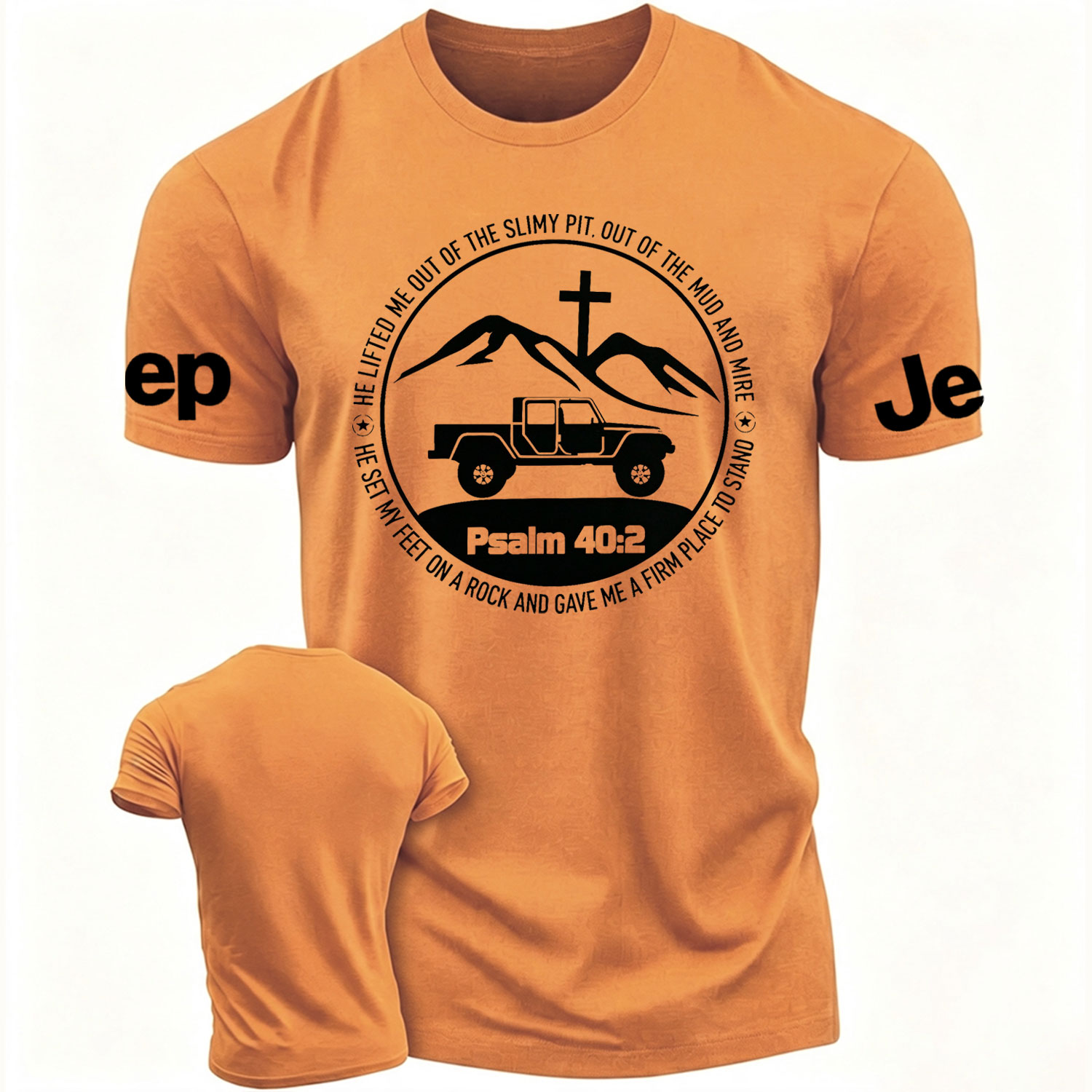 Religion The Lifted Me Out Of The Slimy Pit Psalm 40:2 Cotton T-shirt