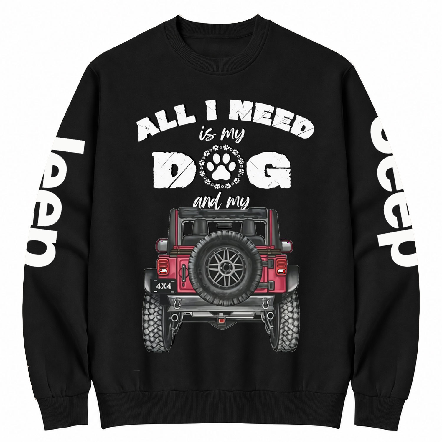 Dog & 4x4 Truck Slim Tank Top Cotton Sweatshirt