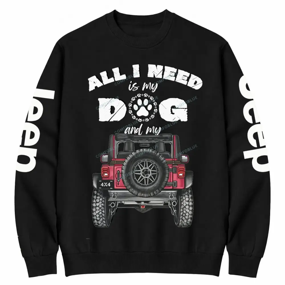 Dog & 4x4 Truck Slim Tank Top Cotton Sweatshirt