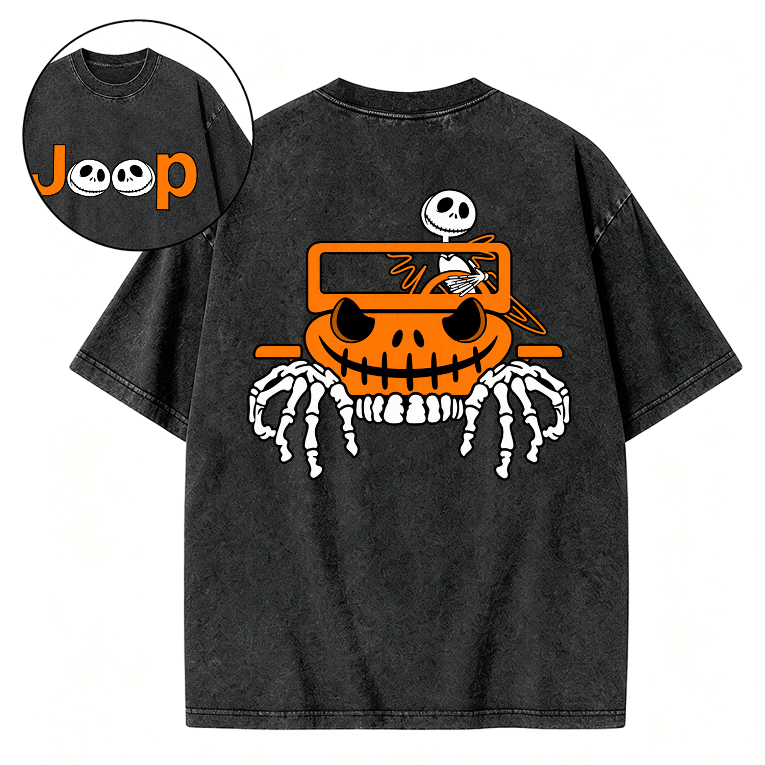 Bone Grille Ghost Halloween Unisex Washed T-Shirt
