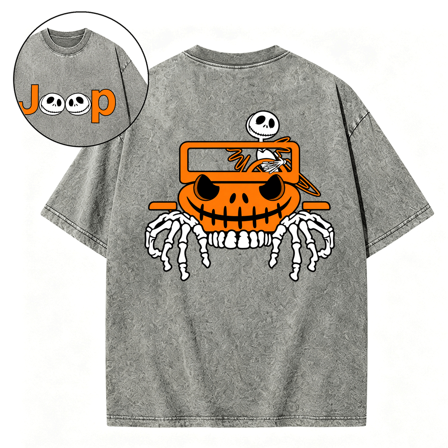 Bone Grille Ghost Halloween Unisex Washed T-Shirt