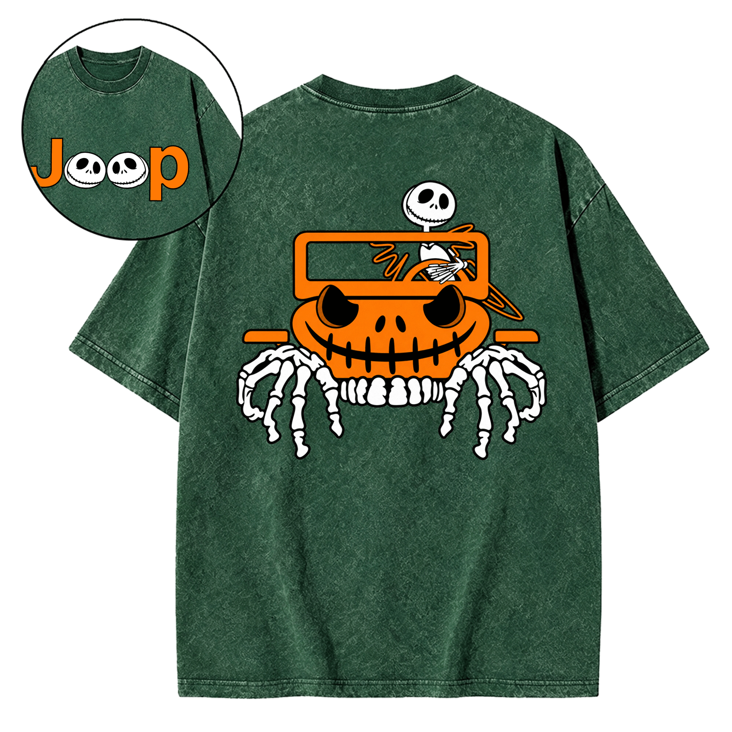 Bone Grille Ghost Halloween Unisex Washed T-Shirt