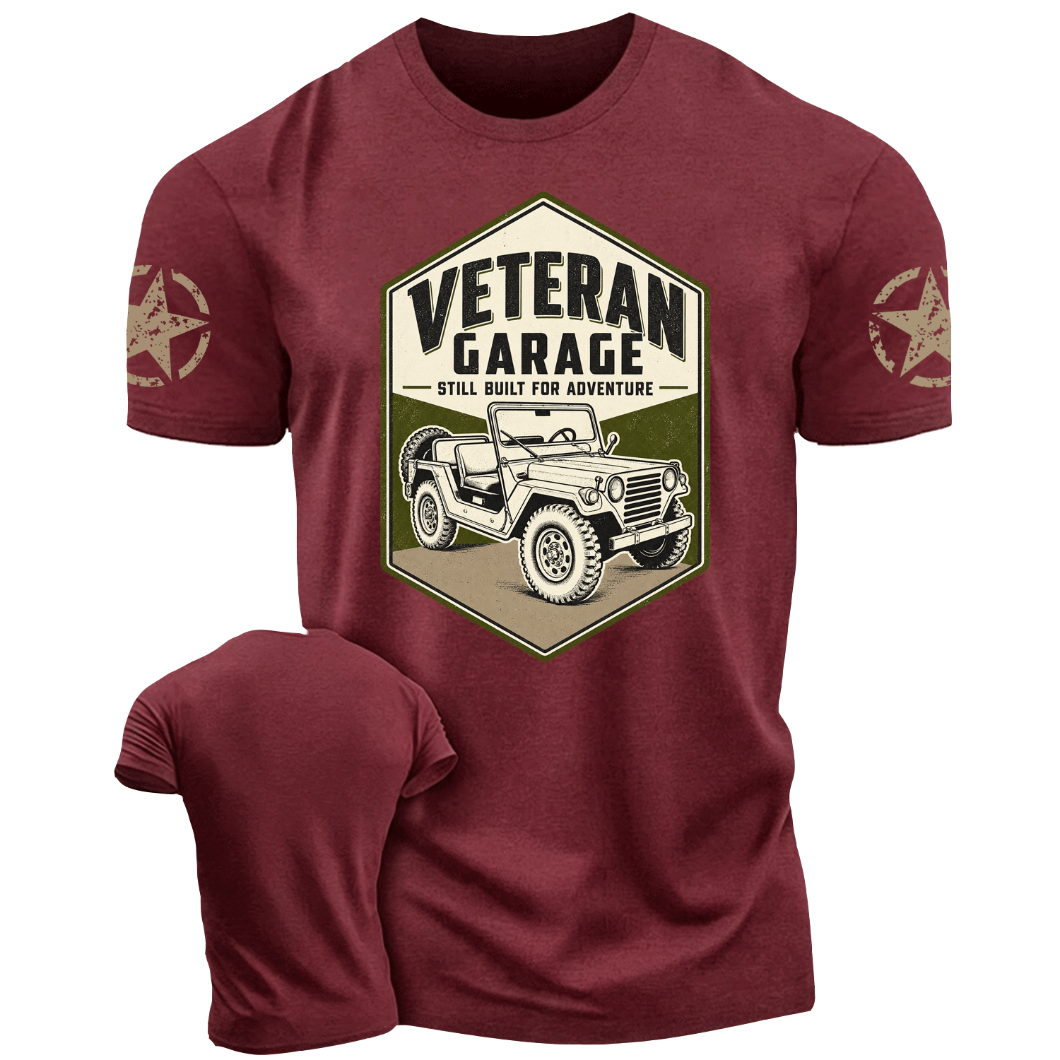 Veteran Garage Still Built For Adventure Cotton T-shirt
