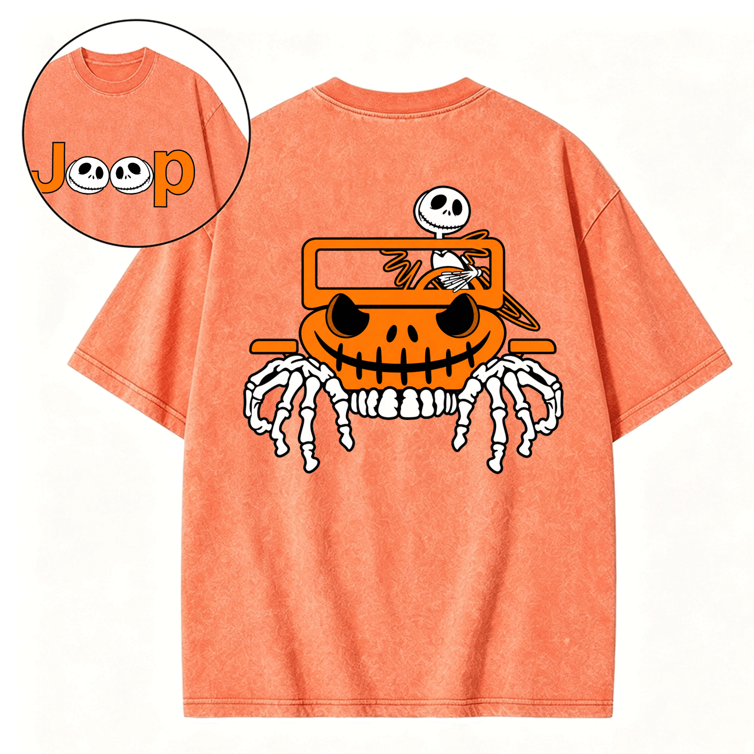 Bone Grille Ghost Halloween Unisex Washed T-Shirt