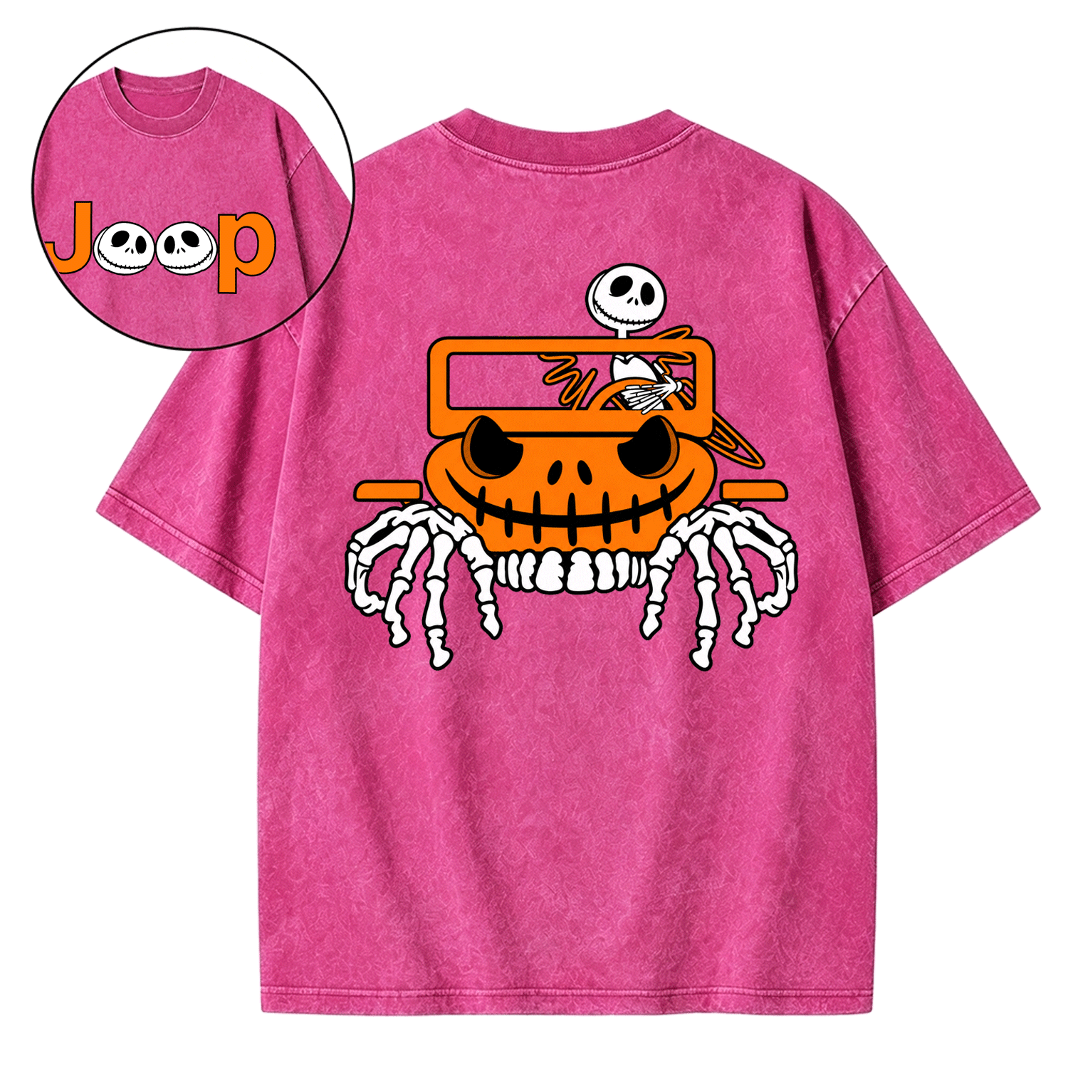 Bone Grille Ghost Halloween Unisex Washed T-Shirt