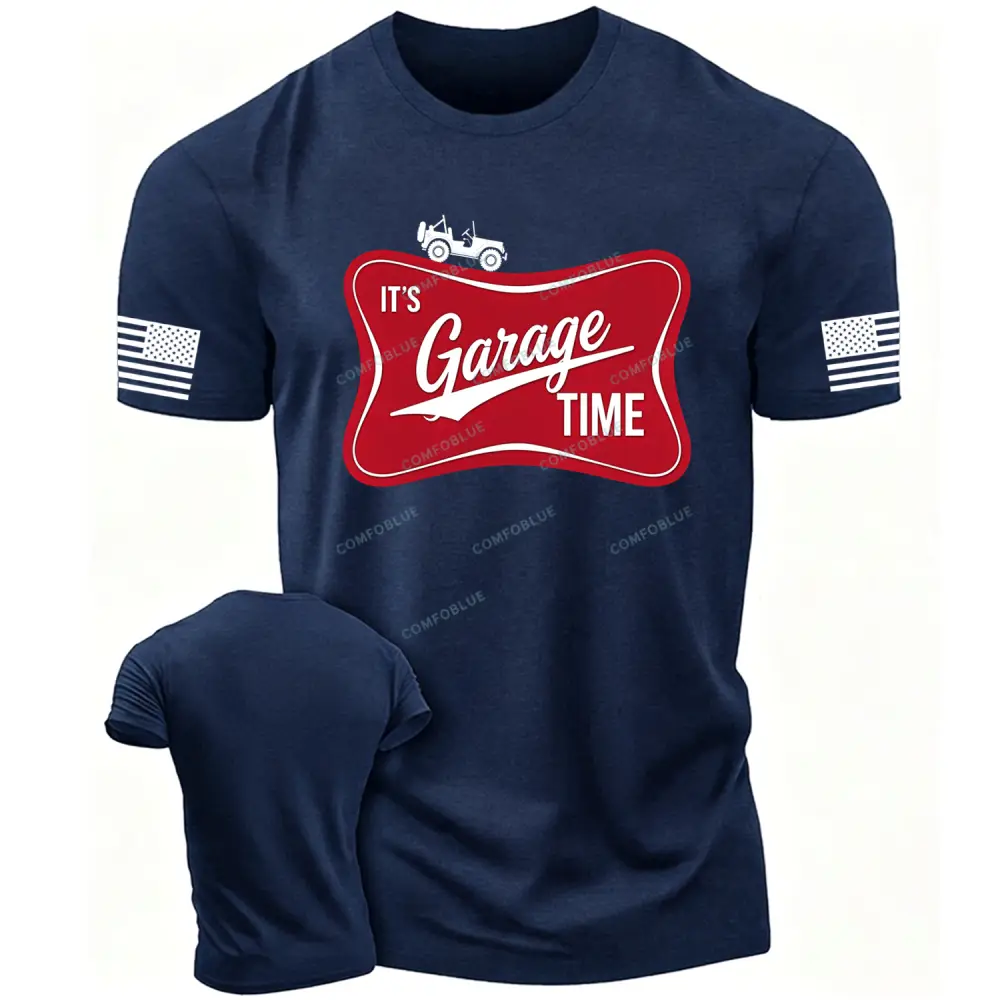 It’s Garage Time Flag Cotton T-Shirt