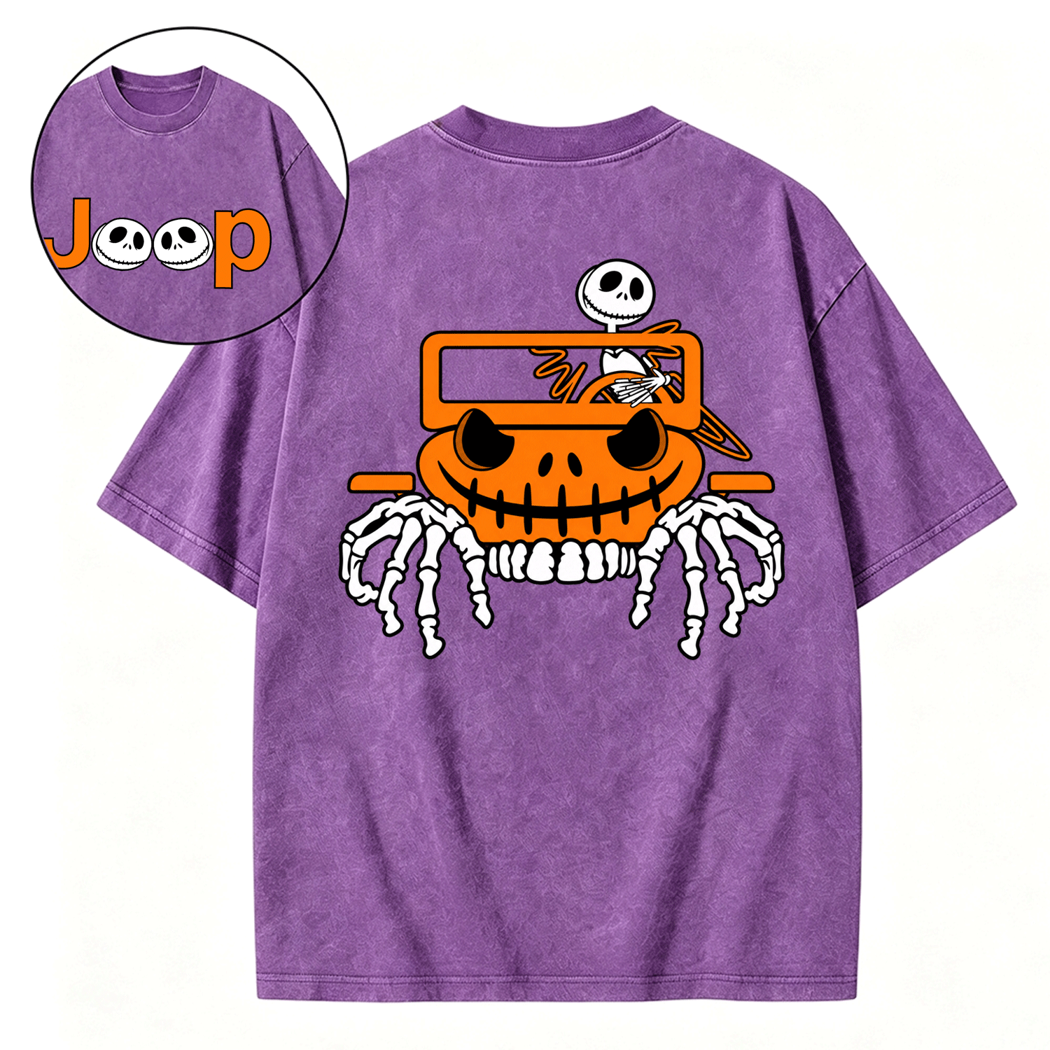 Bone Grille Ghost Halloween Unisex Washed T-Shirt