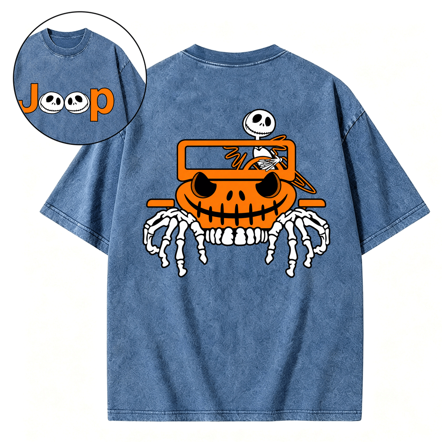 Bone Grille Ghost Halloween Unisex Washed T-Shirt