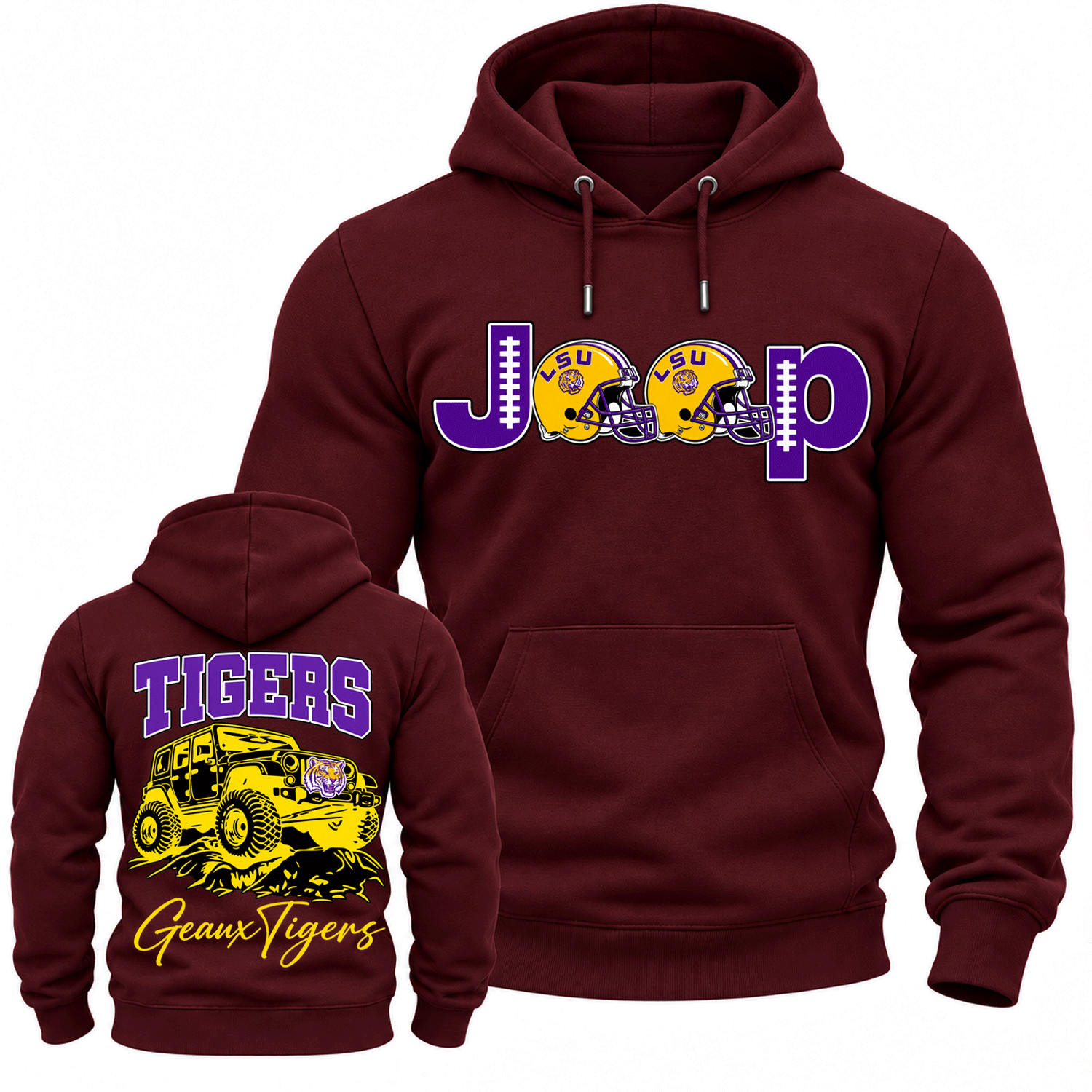 LSU Tigers x Jp Fans Geaux Tigers Cotton Hoodie