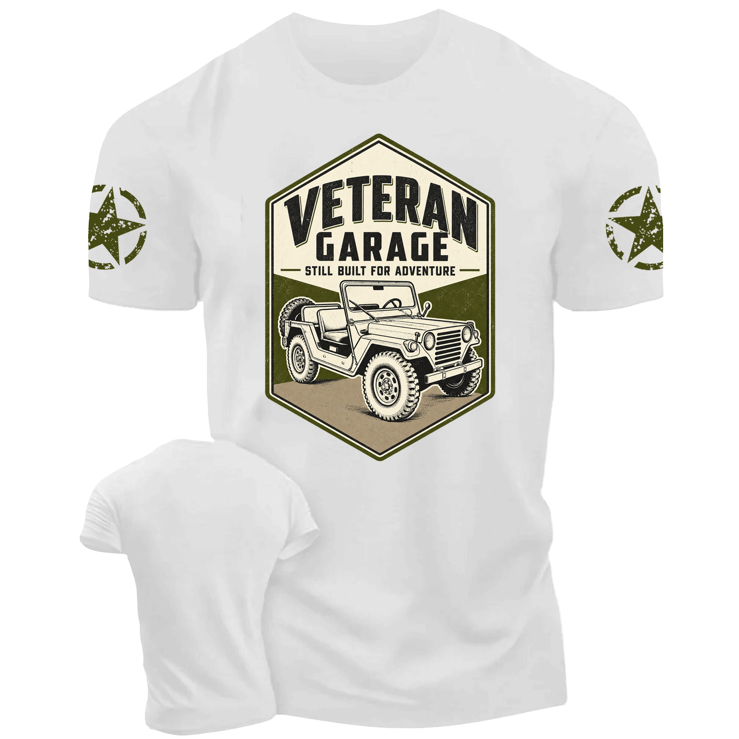 Veteran Garage Still Built For Adventure Cotton T-shirt