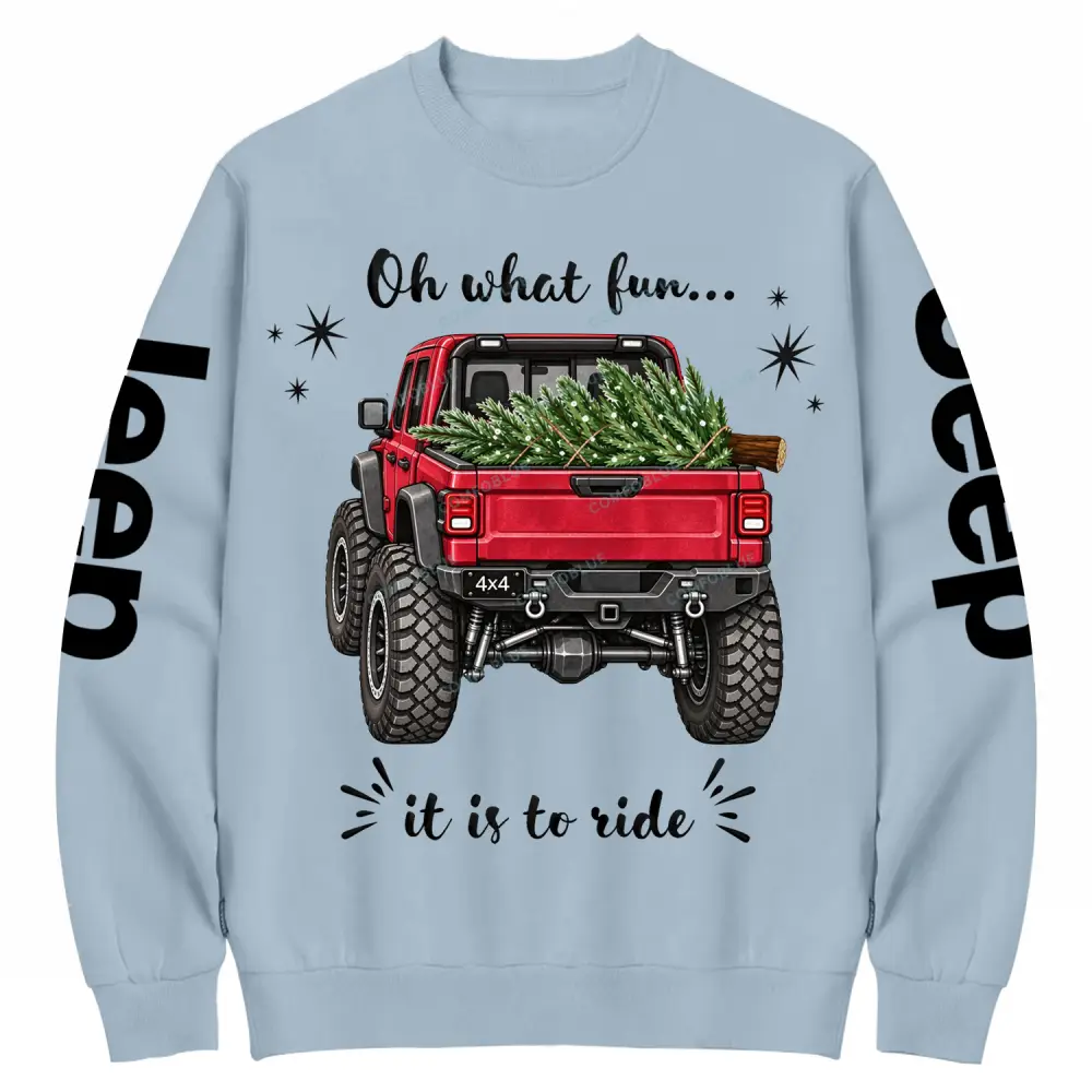 Oh What Fun to Ride Jp Christmas Pickup Cotton Sweatshirt