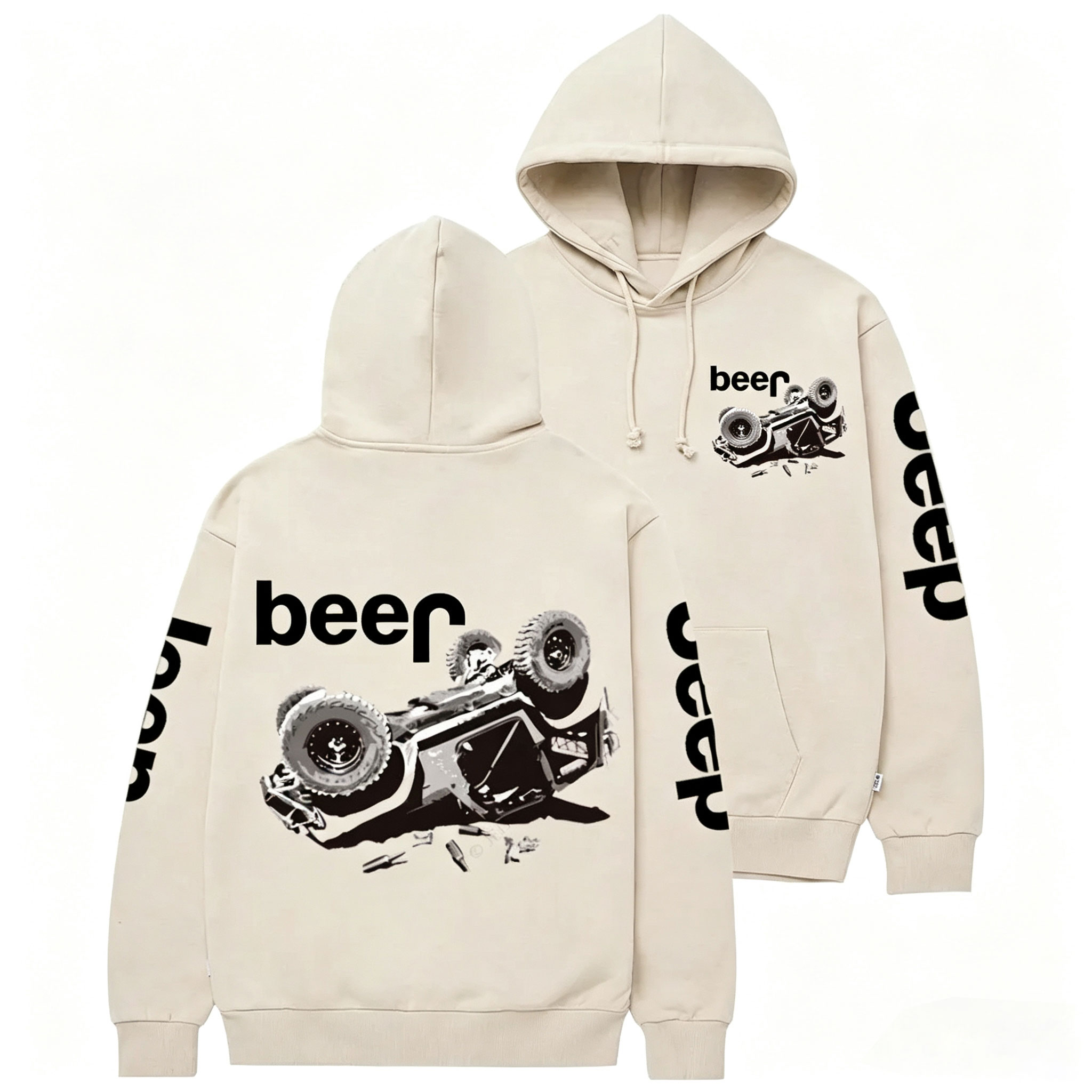Funny Beer Overturn Casual Hoodie