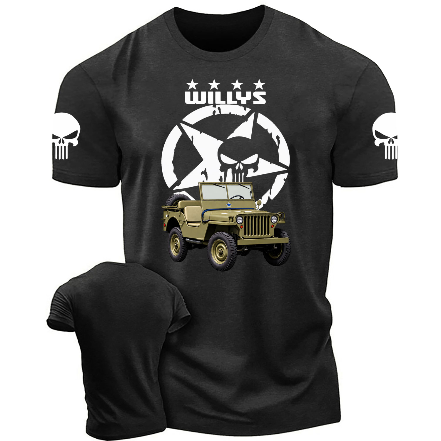 Willys Jp Punisher Skull Cotton T-shirt