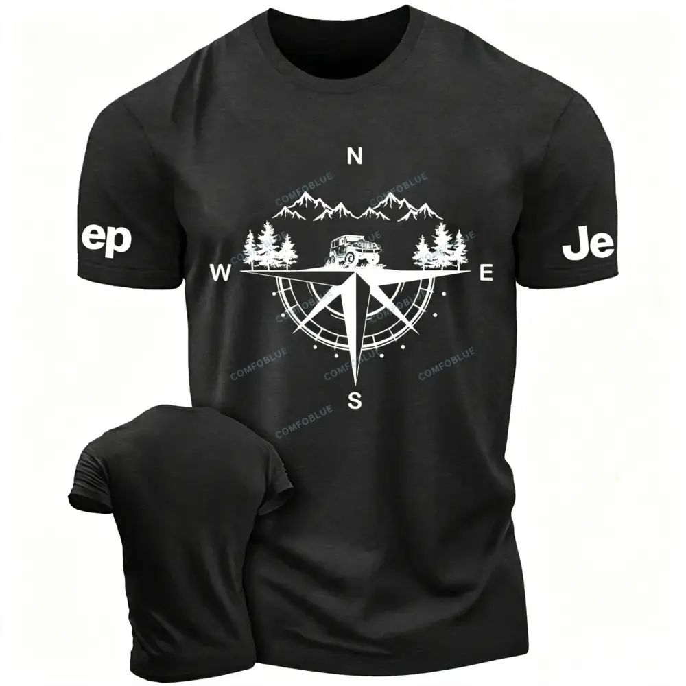 Compass Mountains And Trees Jp Unisex T-shirt