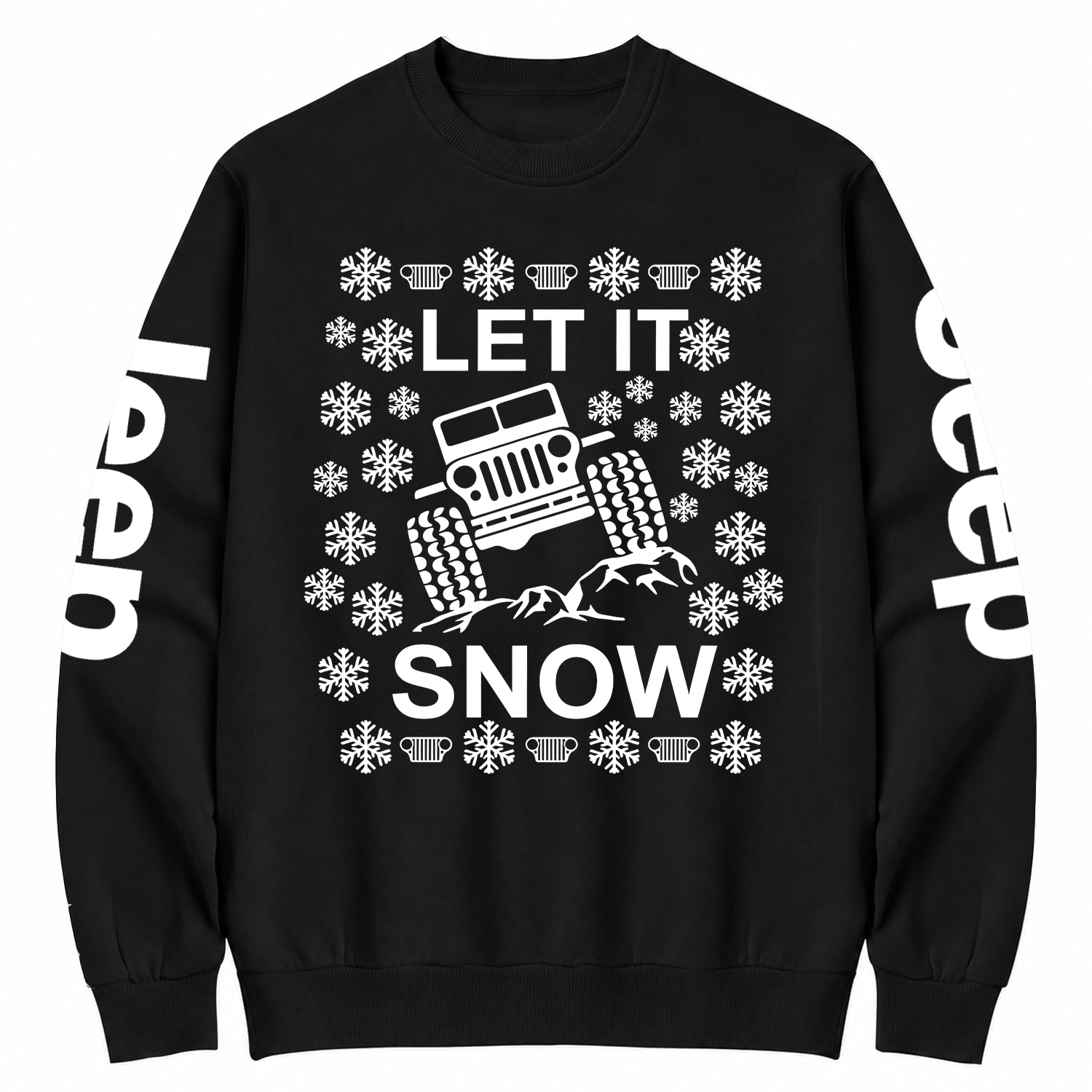 Let It Snow Funny 4x4 Off road Ugly Christmas Cotton Sweatshirt