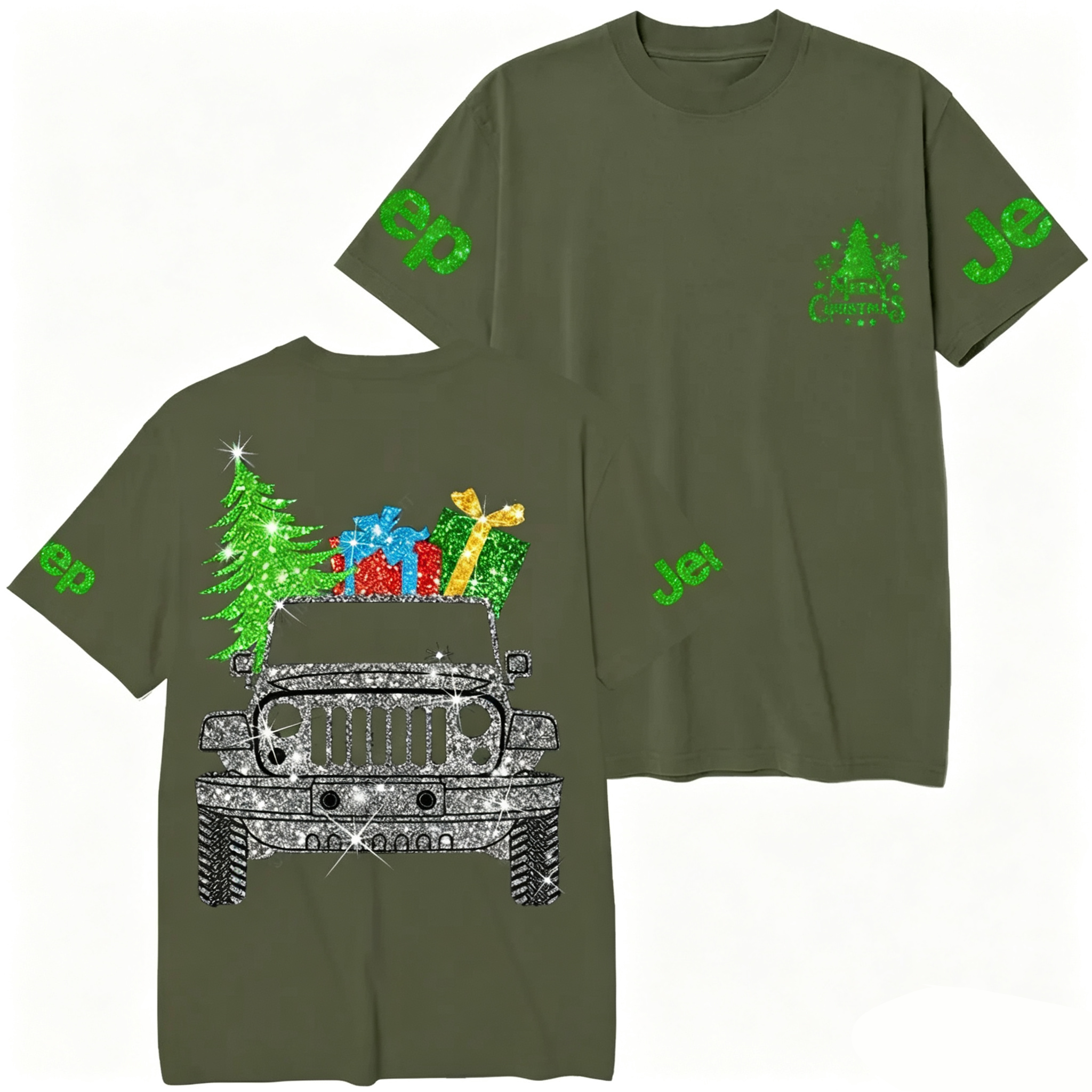Merry Christmas Bling Car Jp Unisex T-shirt