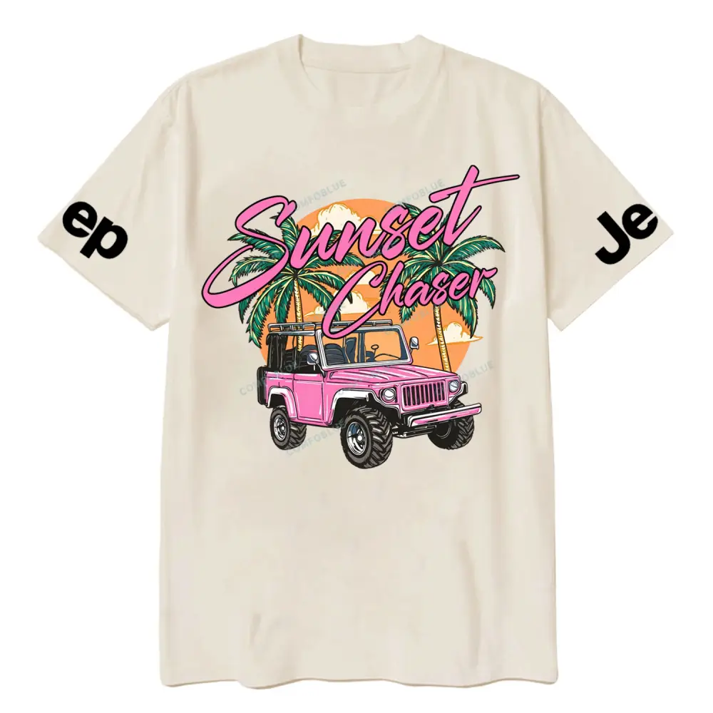 Sunset Chaser Pink Jp Beach Cotton T-shirt