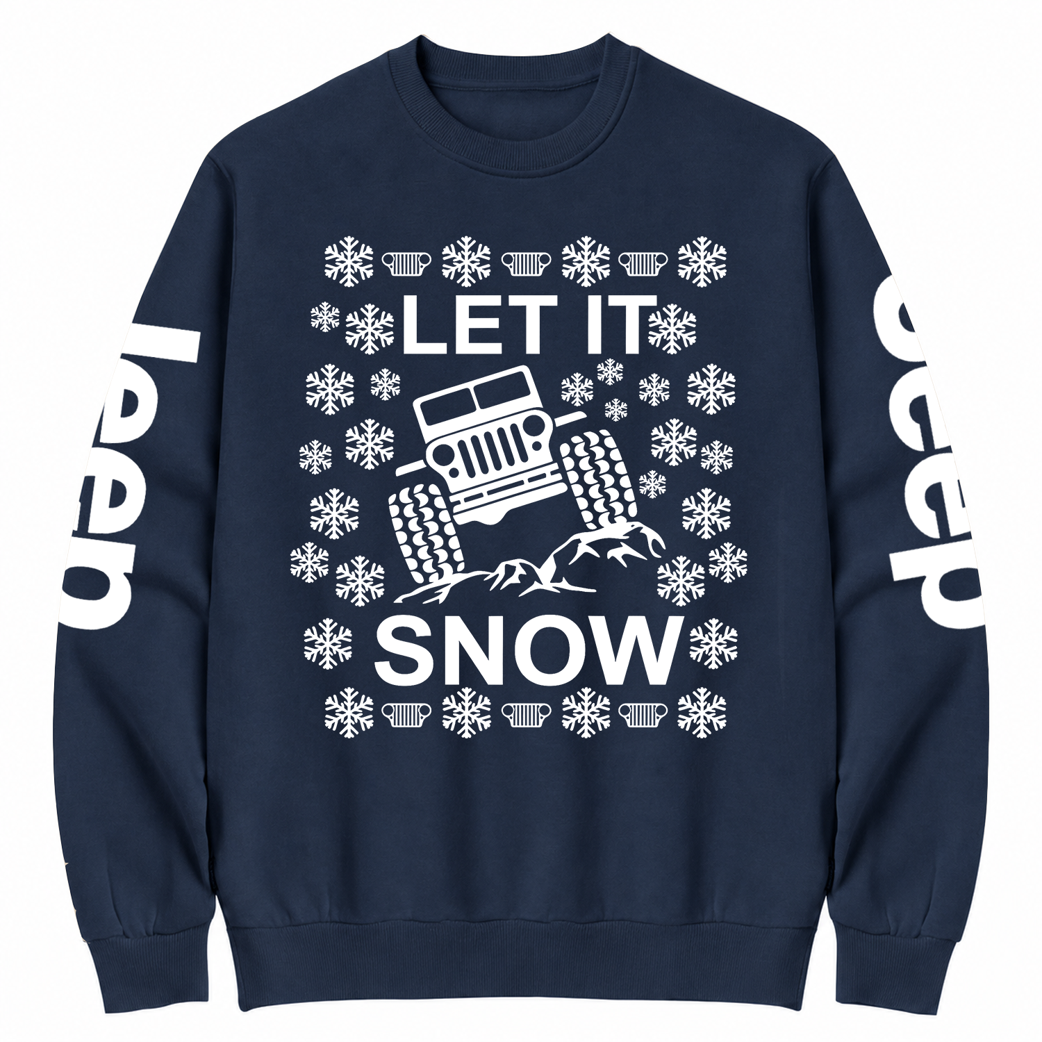 Let It Snow Funny 4x4 Off road Ugly Christmas Cotton Sweatshirt