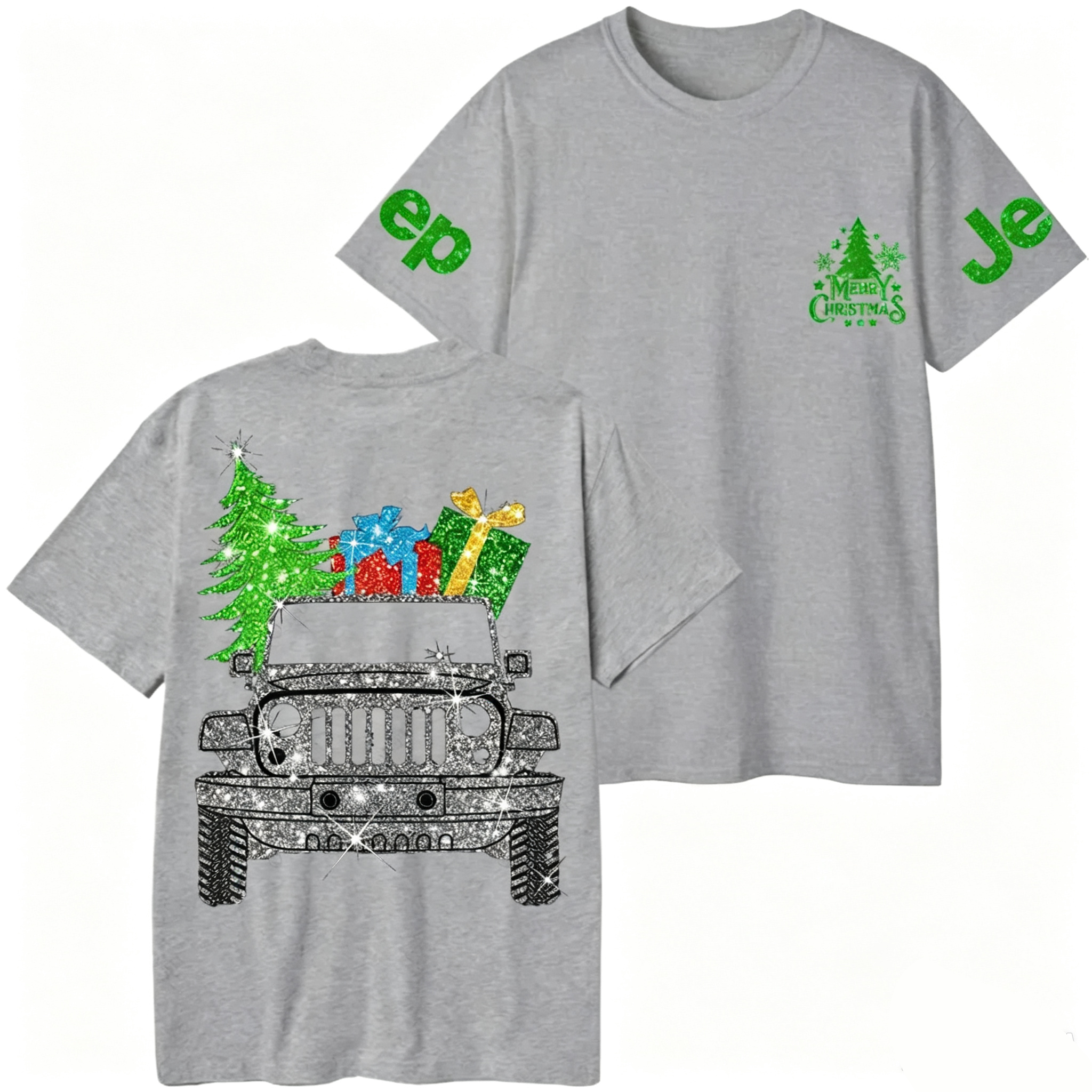 Merry Christmas Bling Car Jp Unisex T-shirt