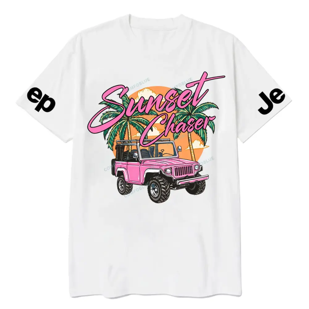 Sunset Chaser Pink Jp Beach Cotton T-shirt