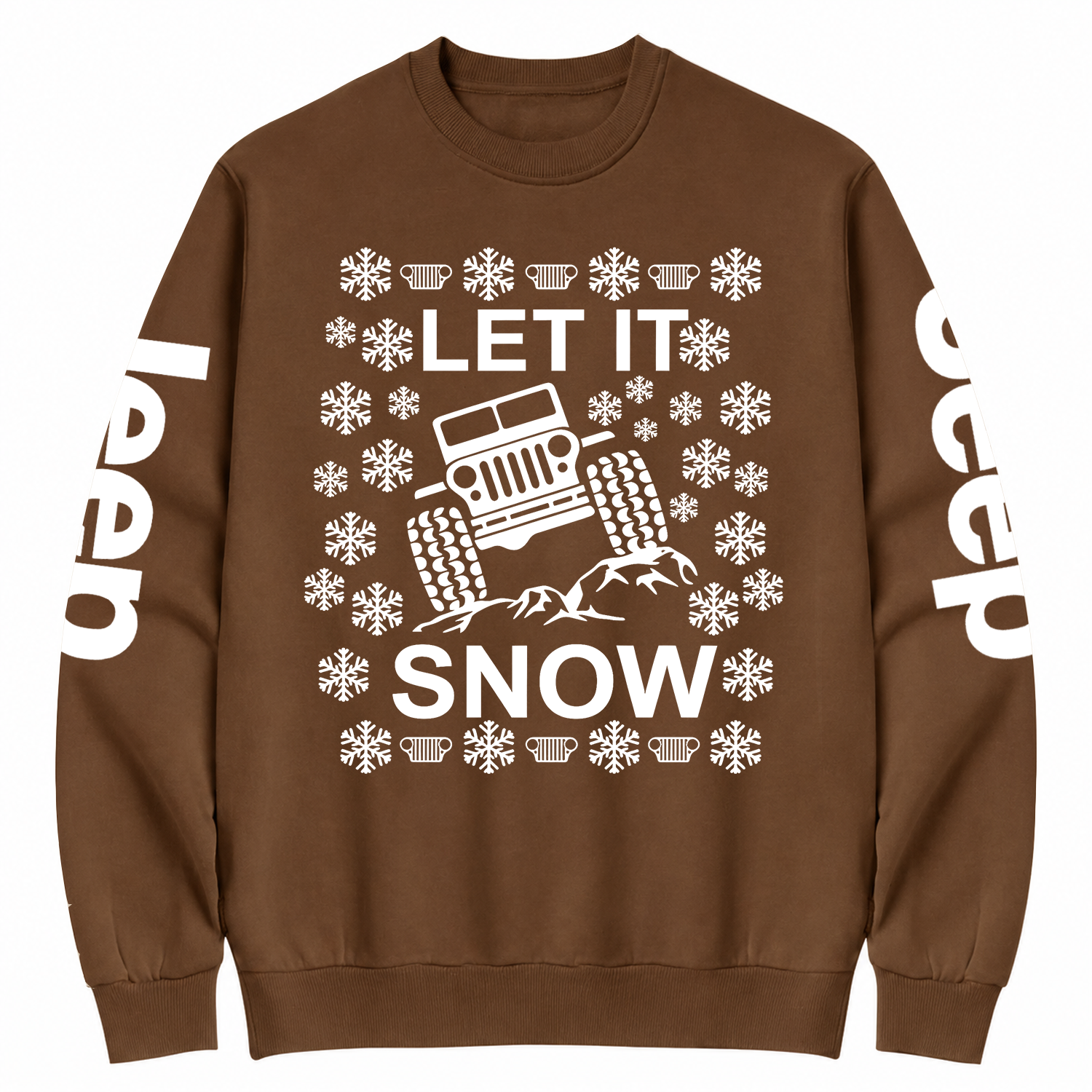 Let It Snow Funny 4x4 Off road Ugly Christmas Cotton Sweatshirt
