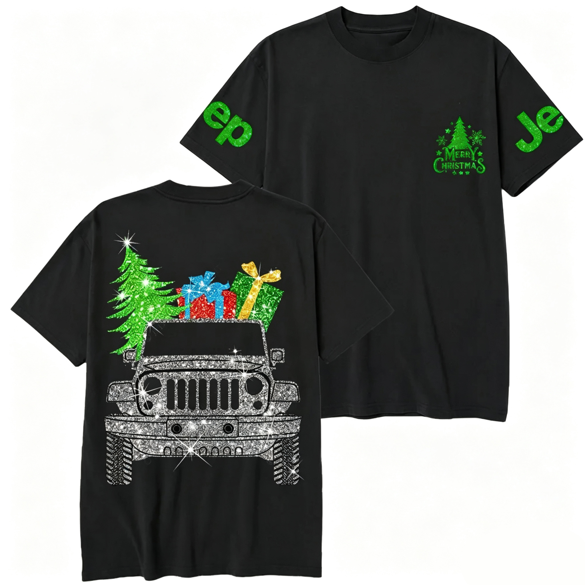 Merry Christmas Bling Car Jp Unisex T-shirt
