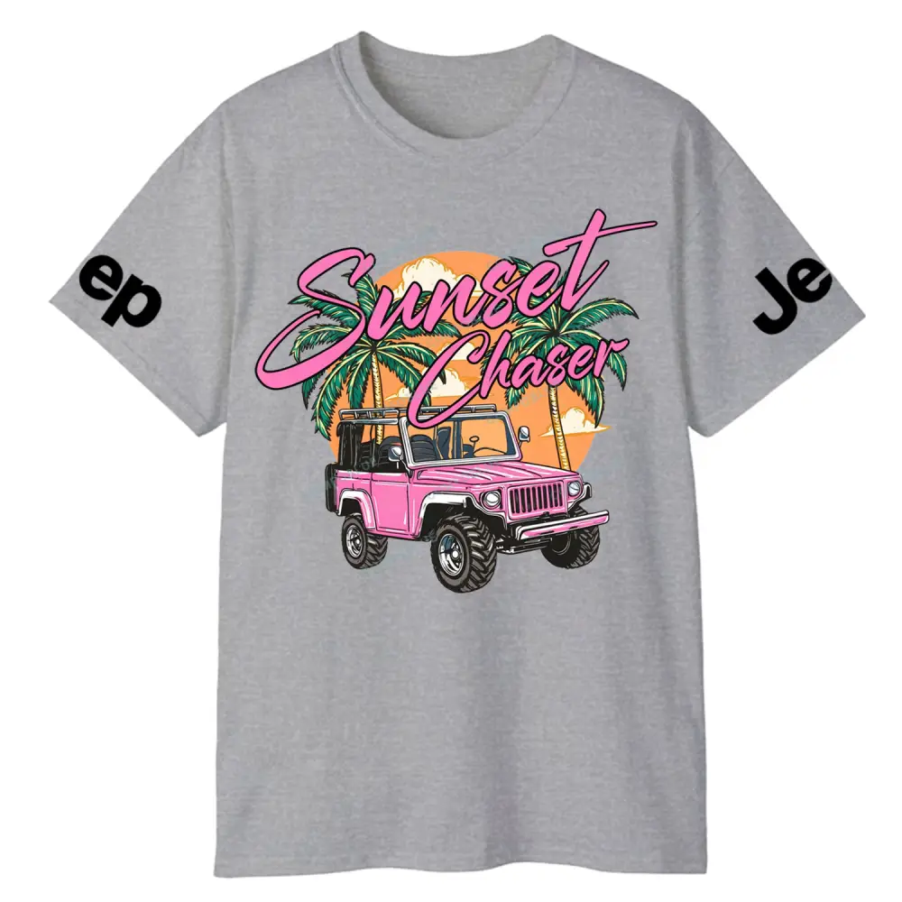 Sunset Chaser Pink Jp Beach Cotton T-shirt