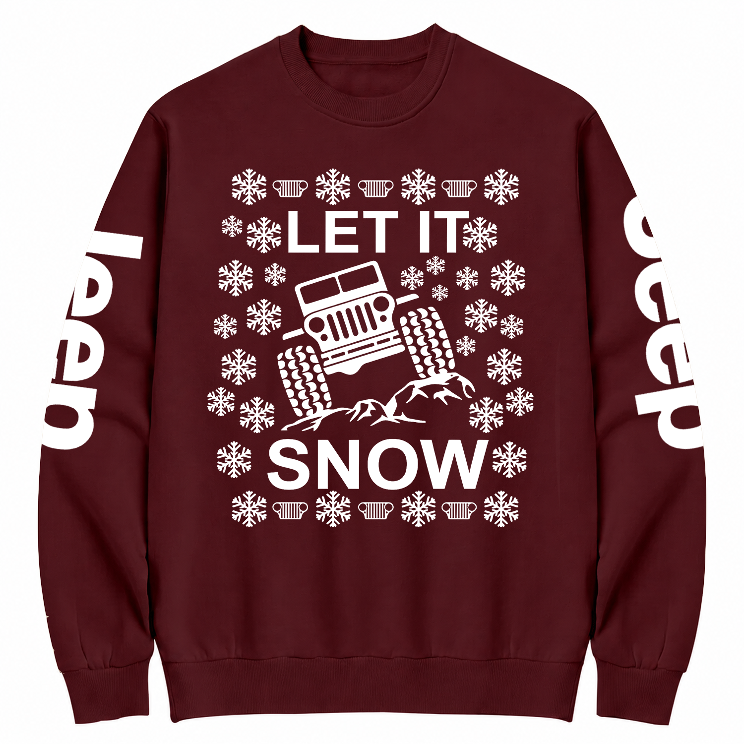 Let It Snow Funny 4x4 Off road Ugly Christmas Cotton Sweatshirt
