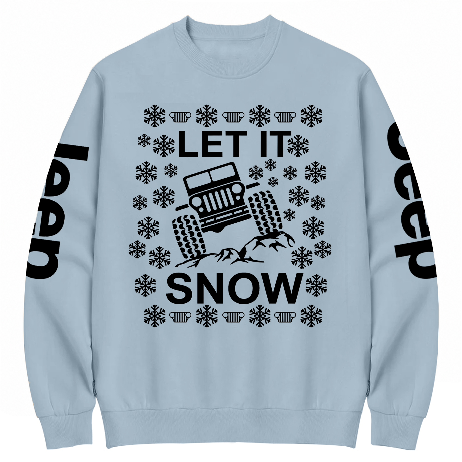 Let It Snow Funny 4x4 Off road Ugly Christmas Cotton Sweatshirt