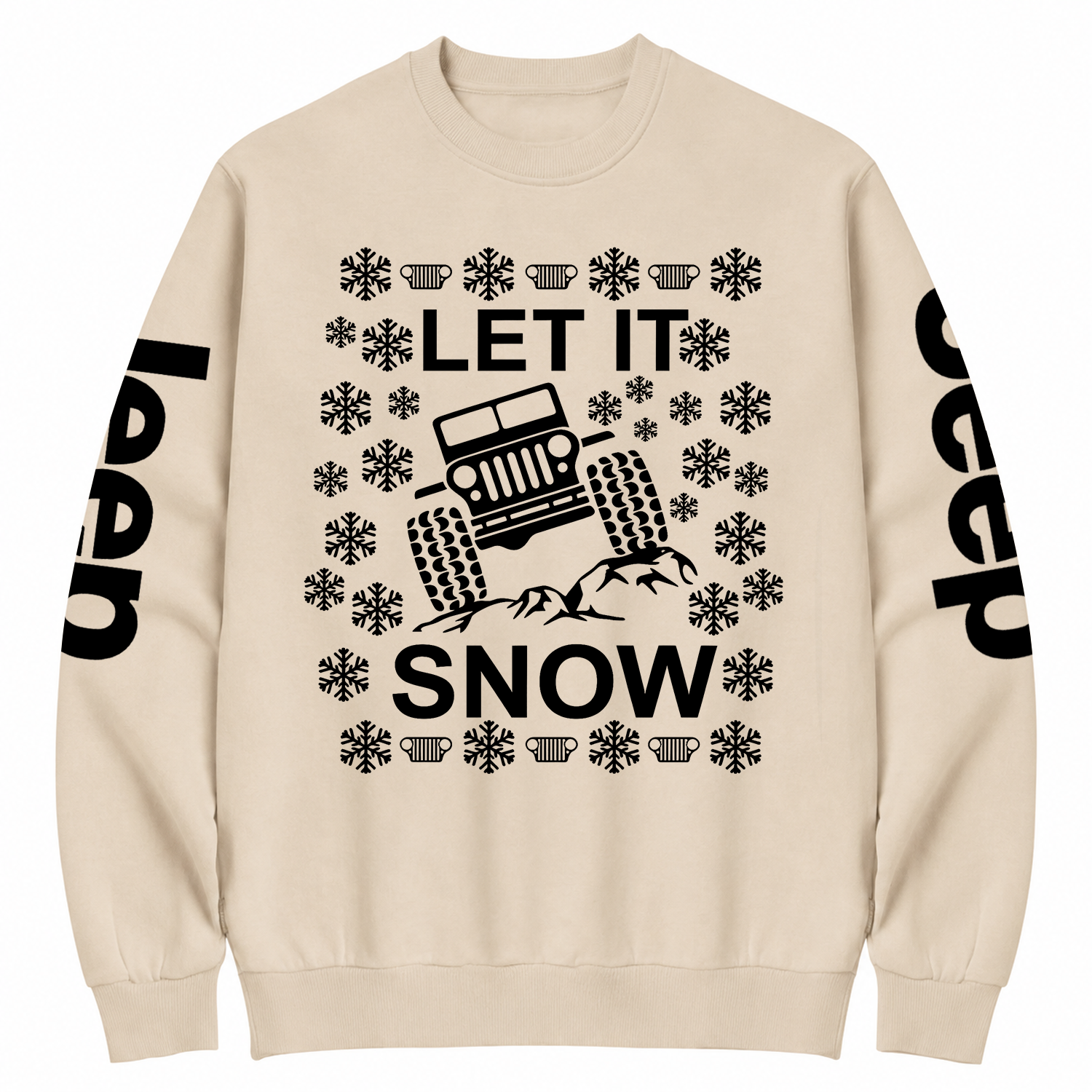 Let It Snow Funny 4x4 Off road Ugly Christmas Cotton Sweatshirt