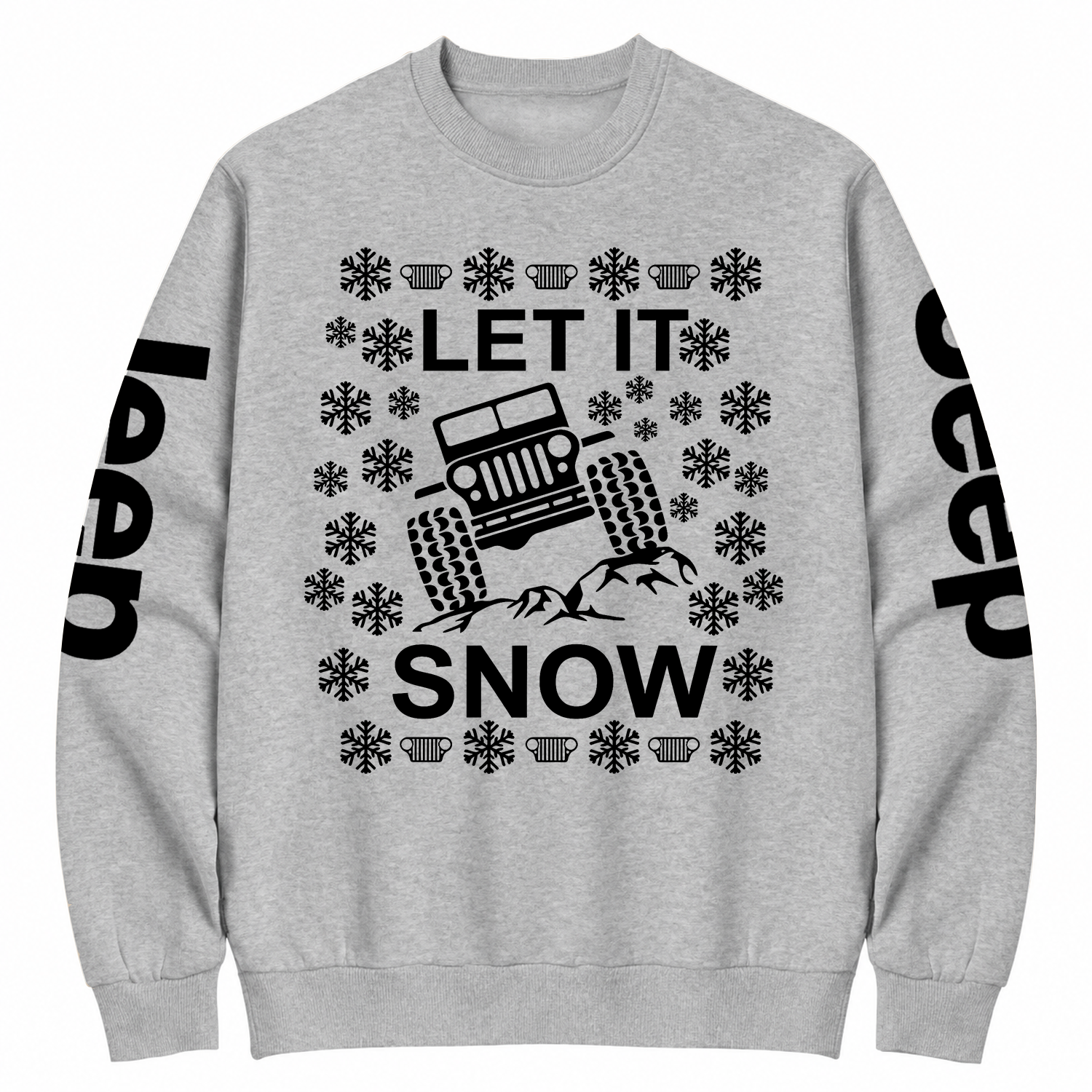Let It Snow Funny 4x4 Off road Ugly Christmas Cotton Sweatshirt