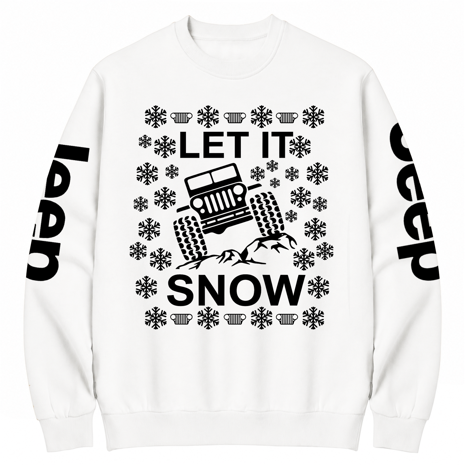 Let It Snow Funny 4x4 Off road Ugly Christmas Cotton Sweatshirt