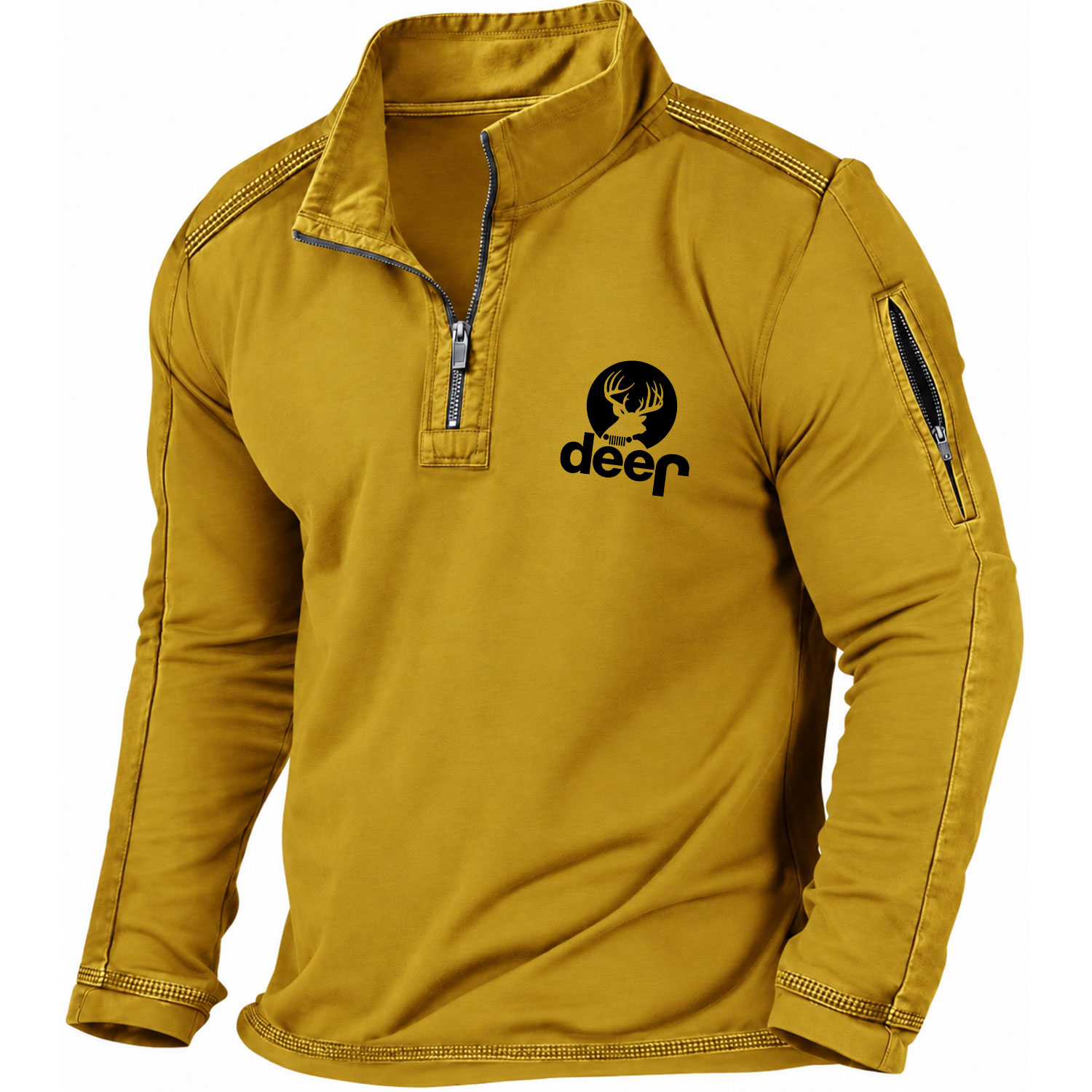 Funny Deer Off-Road Quarter-Zip Sweatshirt