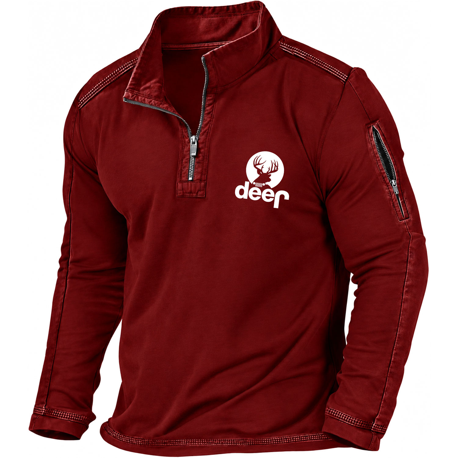 Funny Deer Off-Road Quarter-Zip Sweatshirt