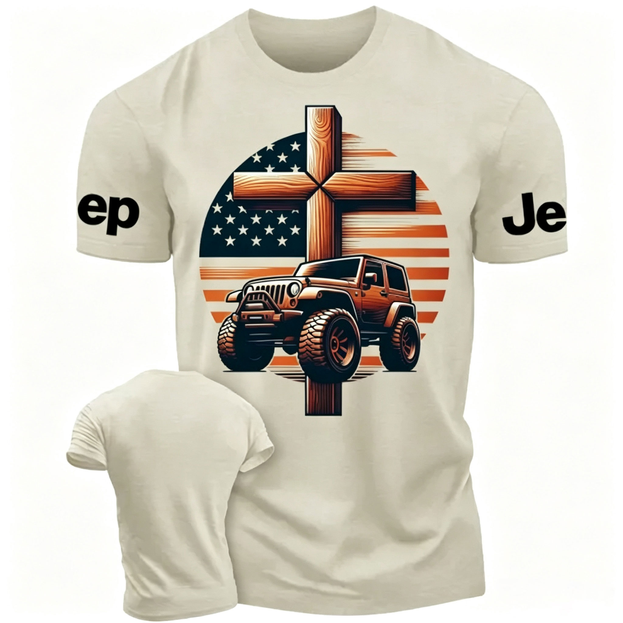 Religion Jesus American Flag Corss Unisex T-shirt 