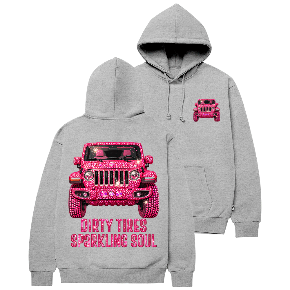 Bling Sparkle Dirty Tires Sparkling Soul Cotton Hoodie