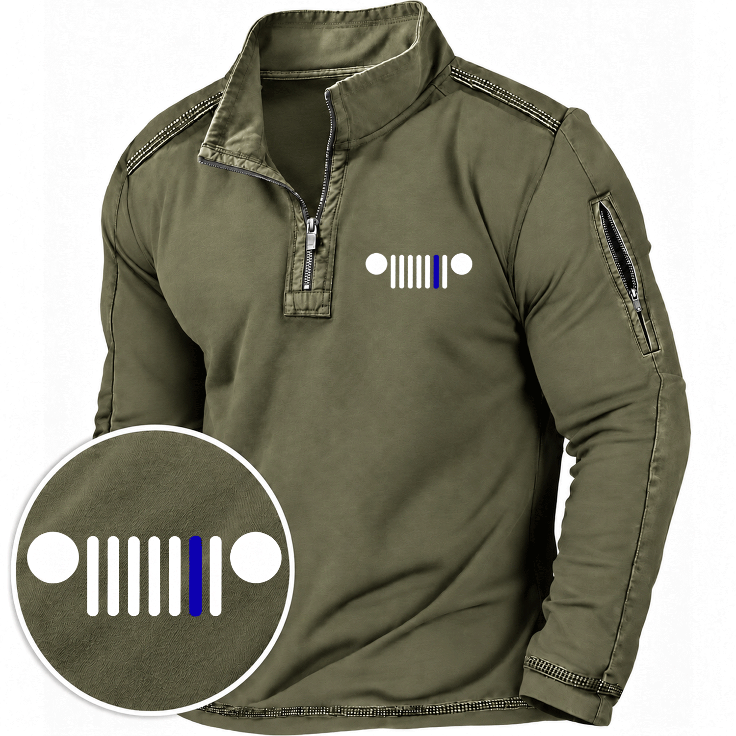 Thin Blue Line Jp Grille Quarter-Zip Sweatshirt