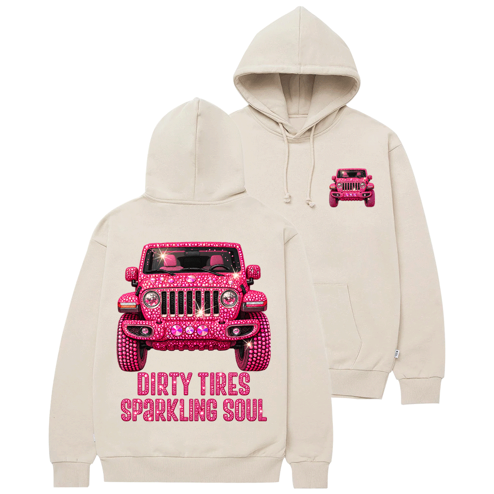 Bling Sparkle Dirty Tires Sparkling Soul Cotton Hoodie