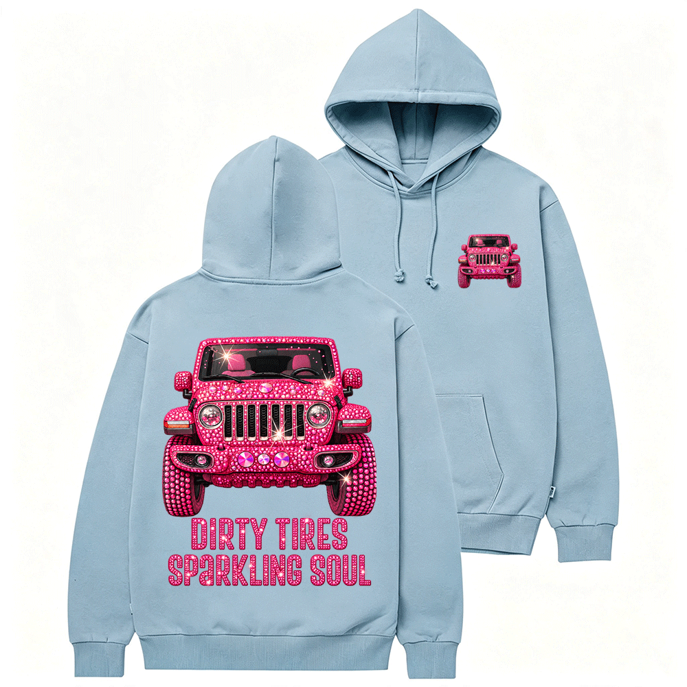 Bling Sparkle Dirty Tires Sparkling Soul Cotton Hoodie