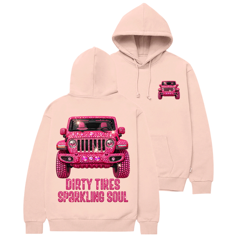 Bling Sparkle Dirty Tires Sparkling Soul Cotton Hoodie