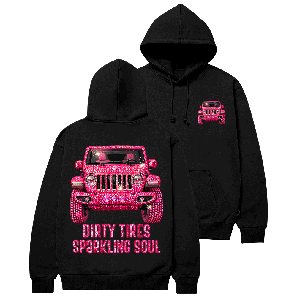 Bling Sparkle Dirty Tires Sparkling Soul Cotton Hoodie