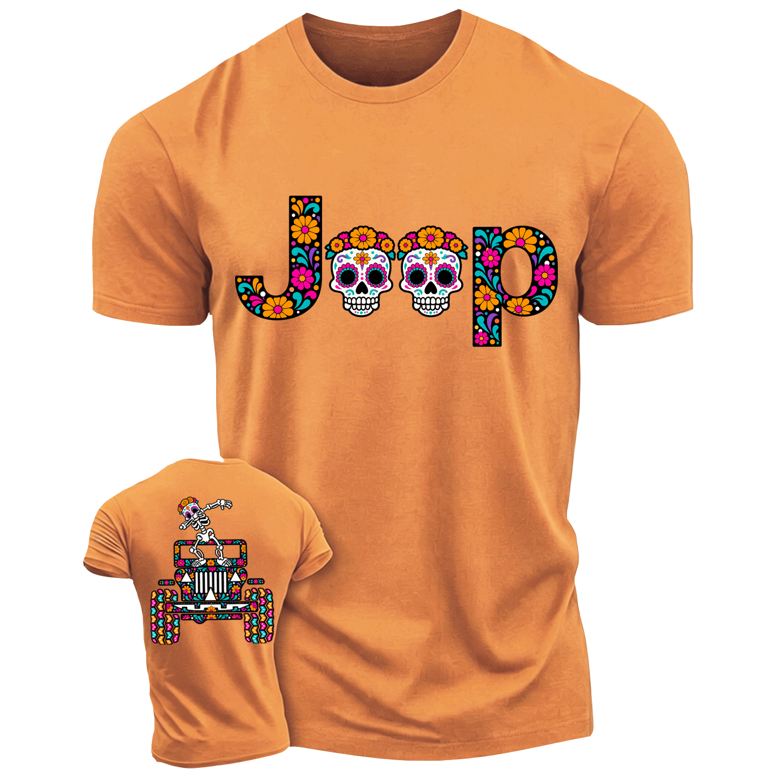 Sugar Skull Dancing on Jps Dia de los Muertos Cotton T-shirt