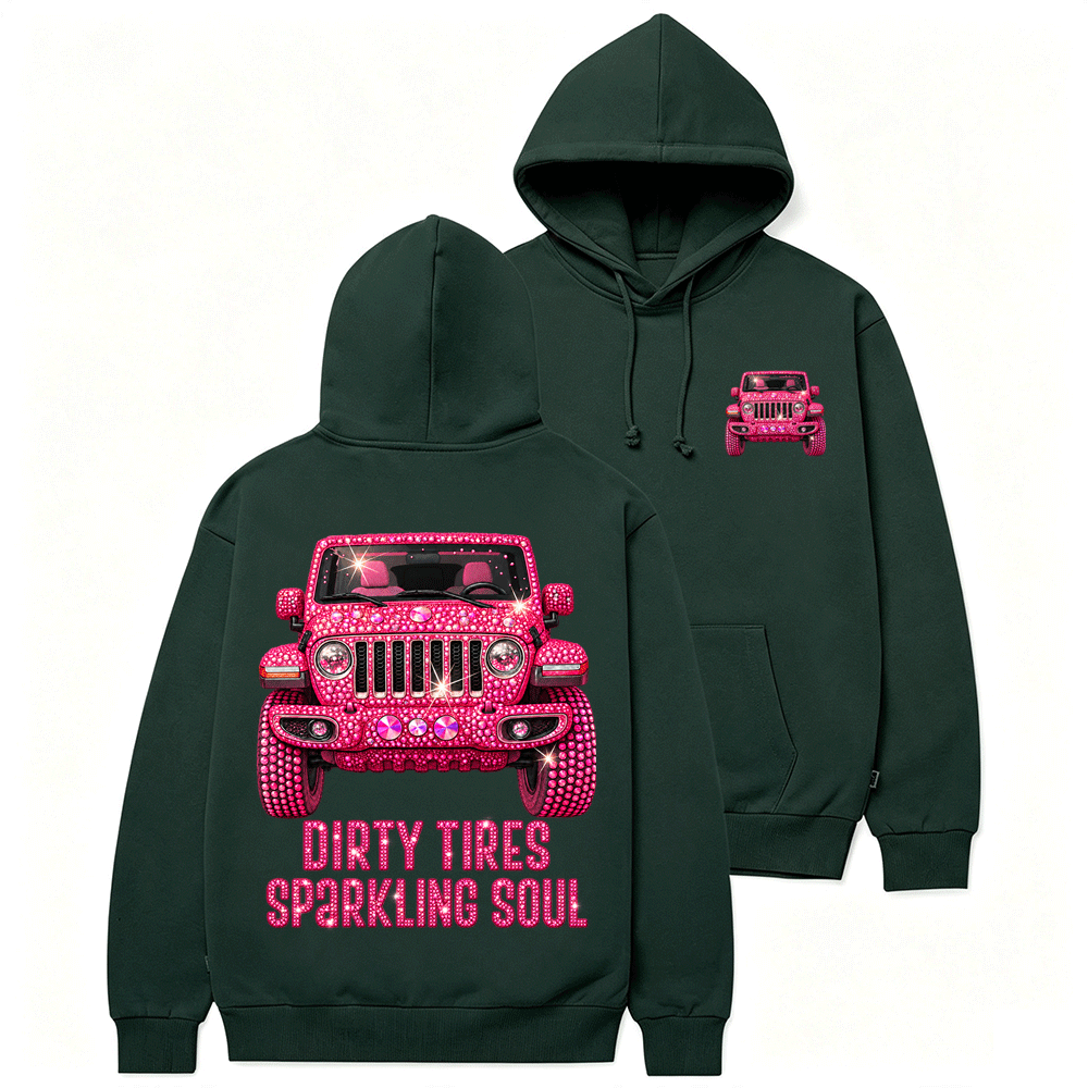 Bling Sparkle Dirty Tires Sparkling Soul Cotton Hoodie